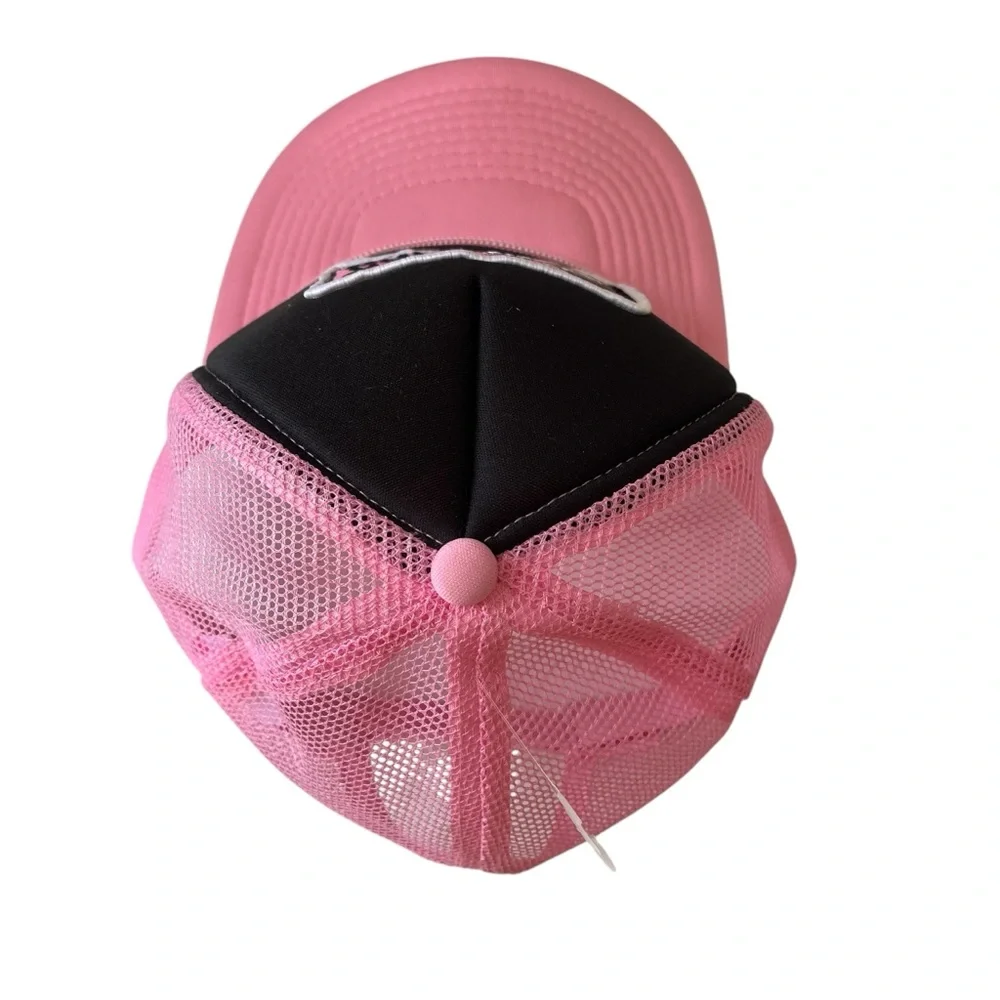 NWT pink taco shop foam mesh snap back trucker hat pink black - Picture 9 of 11